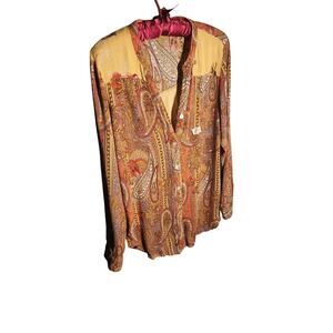 Hope Brand Y2K Boho Blouse Sz Medium Womens - Red - Fall - Paisley